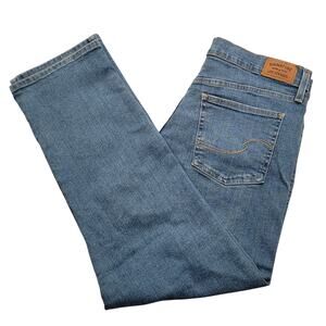 Levi Strauss Signature Jeans Women's 14 Blue High Rise Ankle Crop Distressed